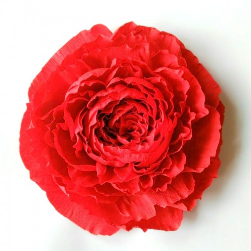 Бумажный цветок для оформления "Красный пион"